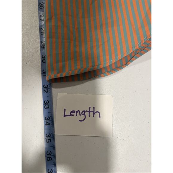 Peter Millar Men's Orange Green Striped Button Up Cotton M Business Casual - Picture 10 of 12
